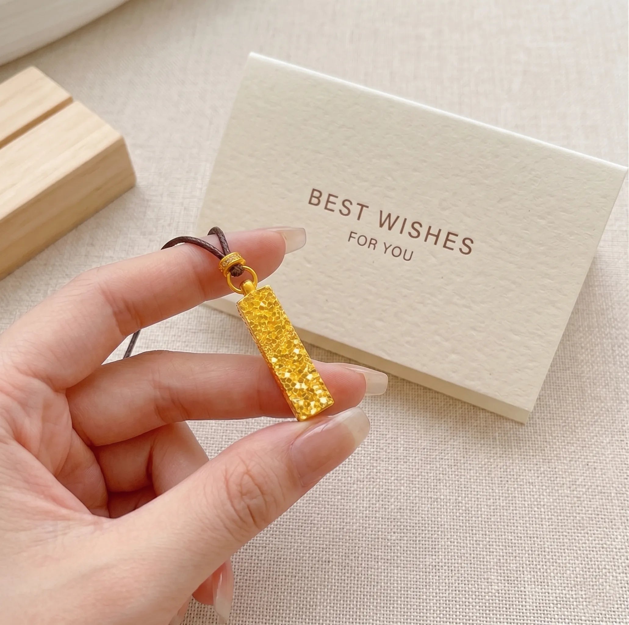 The "Abundance Magnet" | Crushed Ice Gold Bar Manifestation Necklace