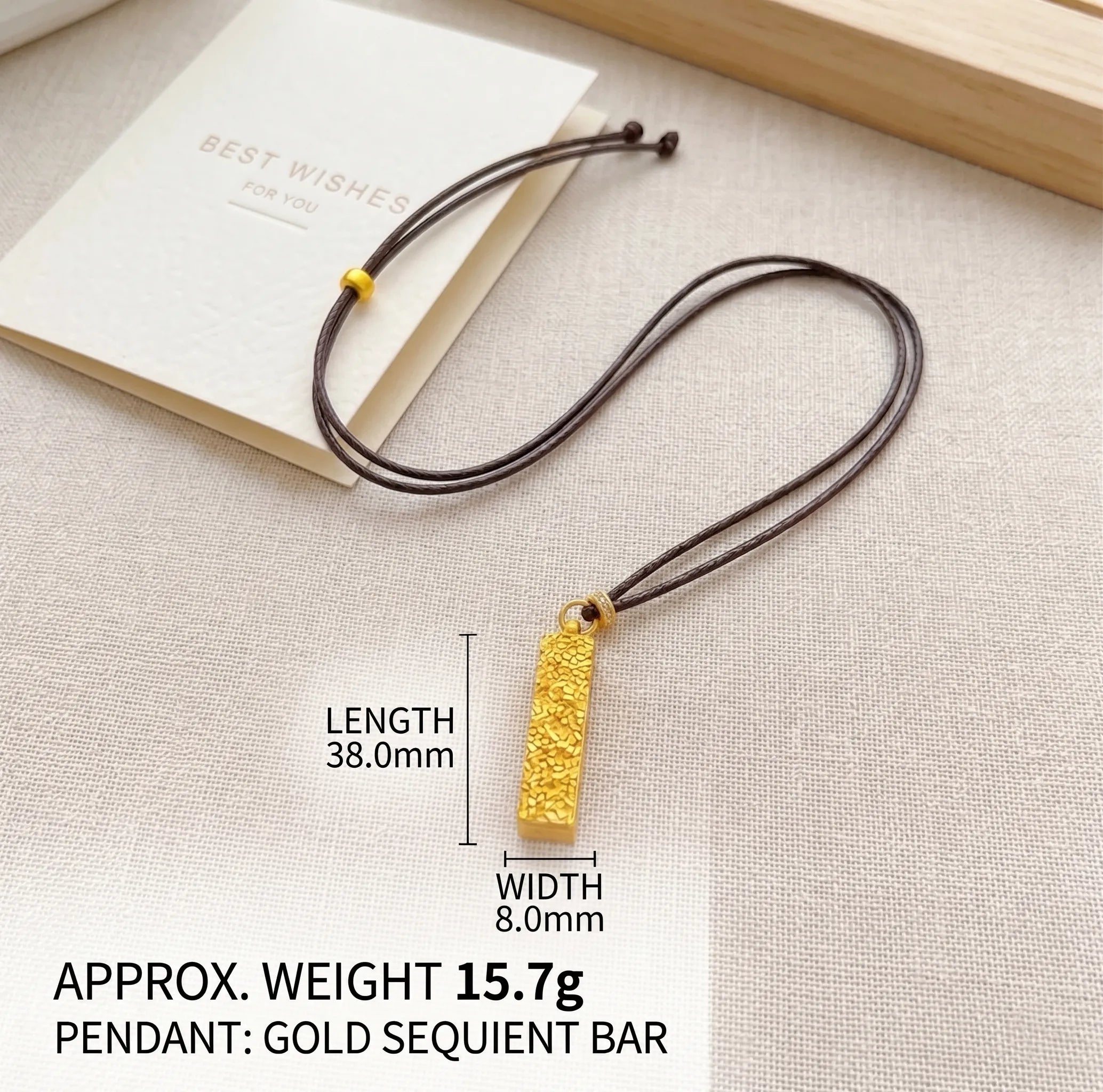 The "Abundance Magnet" | Crushed Ice Gold Bar Manifestation Necklace