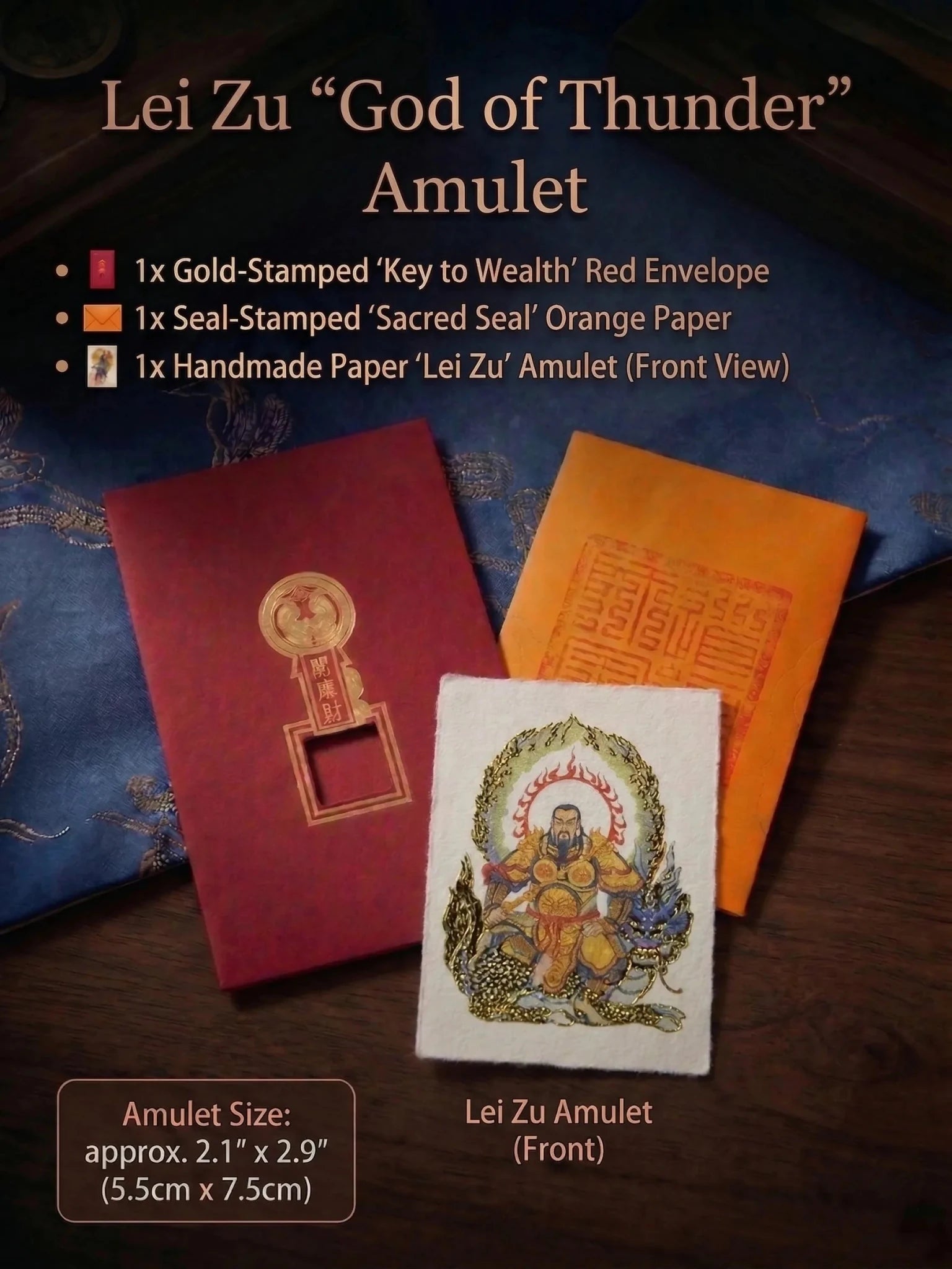 Lei Zu "God of Thunder" Amulet | Supreme Power & Breakthrough Gold Foil Card - IntoKarma
