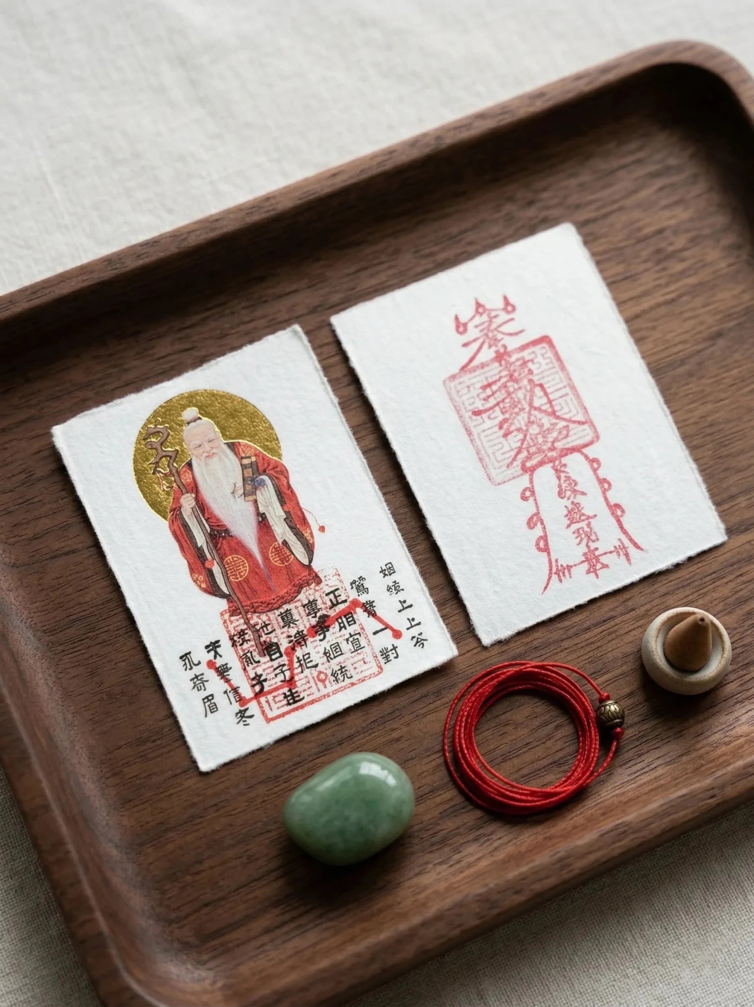 Yue Lao "God of Love" Amulet | Soulmate & Marriage Destiny Gold Foil Card - IntoKarma